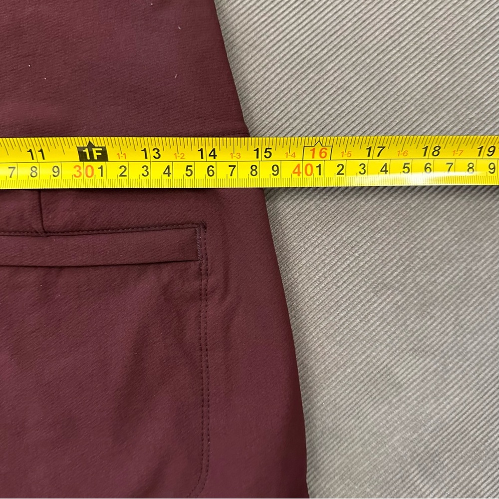 Athleta Wander Slim Ankle Pant Burgundy Women's Sz 6T Pockets Side Zip Taper - Picture 10 of 11